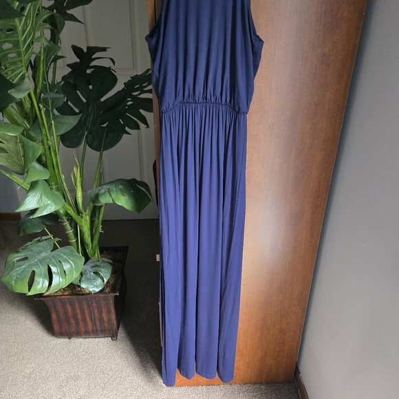 Lush Navy Blue Sleeveless Maxi Dress - Picture 5 of 6